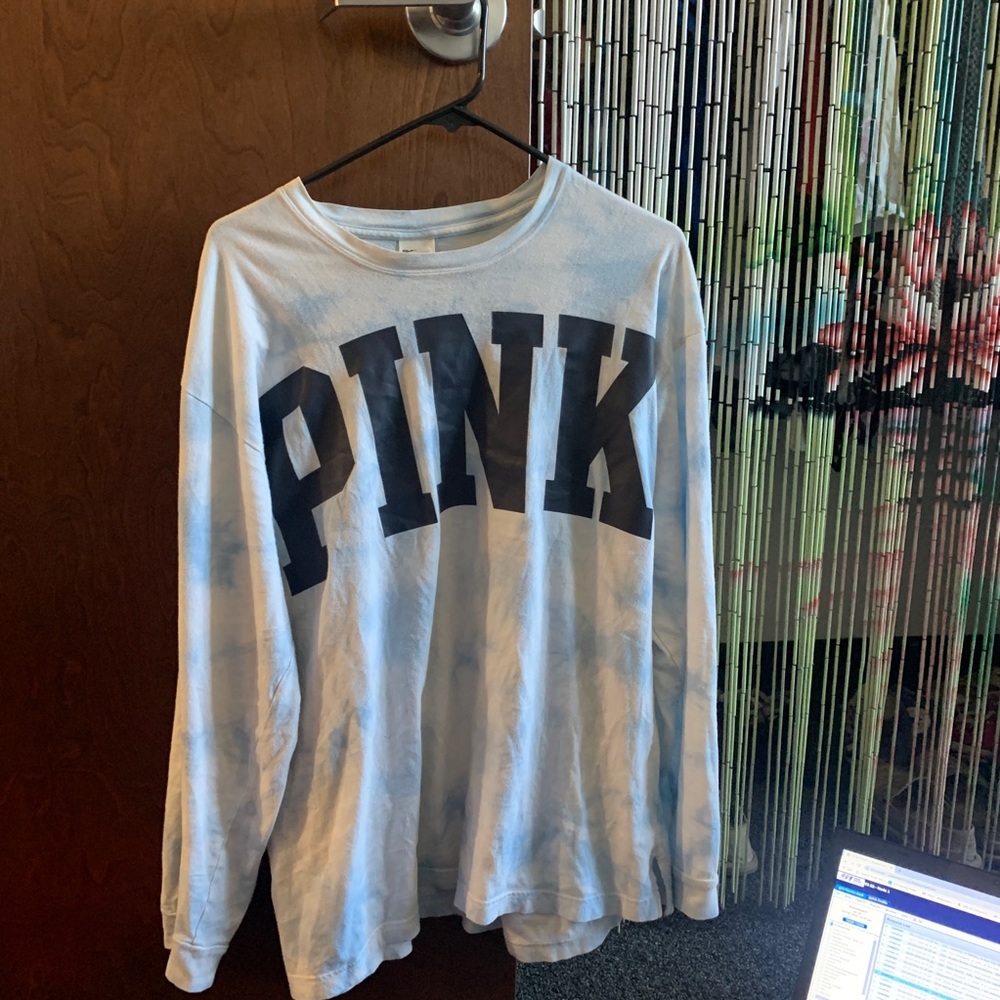 OVERSIZED VICTORIA SECRET PINK LOGO LONG SLEEVE